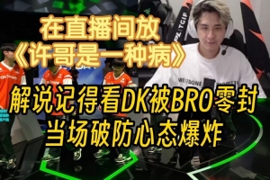 解说记得看DK被BRO零封当场心态爆炸 在直播间放《许哥是一种病》