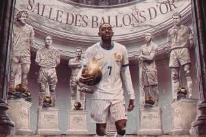 进入荣誉殿堂！法国队官方社媒晒海报祝贺登贝莱斩获金球